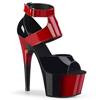 Pleaser - ADORE70016 Sandale à bride à la cheville, Pole dance chaussures - Chaussures de pole dance - Noir/Rouge Product image